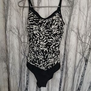Christina Black and White Patterned Swimsuit